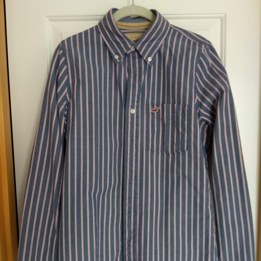 NWOT Y2K Hollister Blue Striped Button Down Shirt